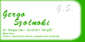 gergo szolnoki business card